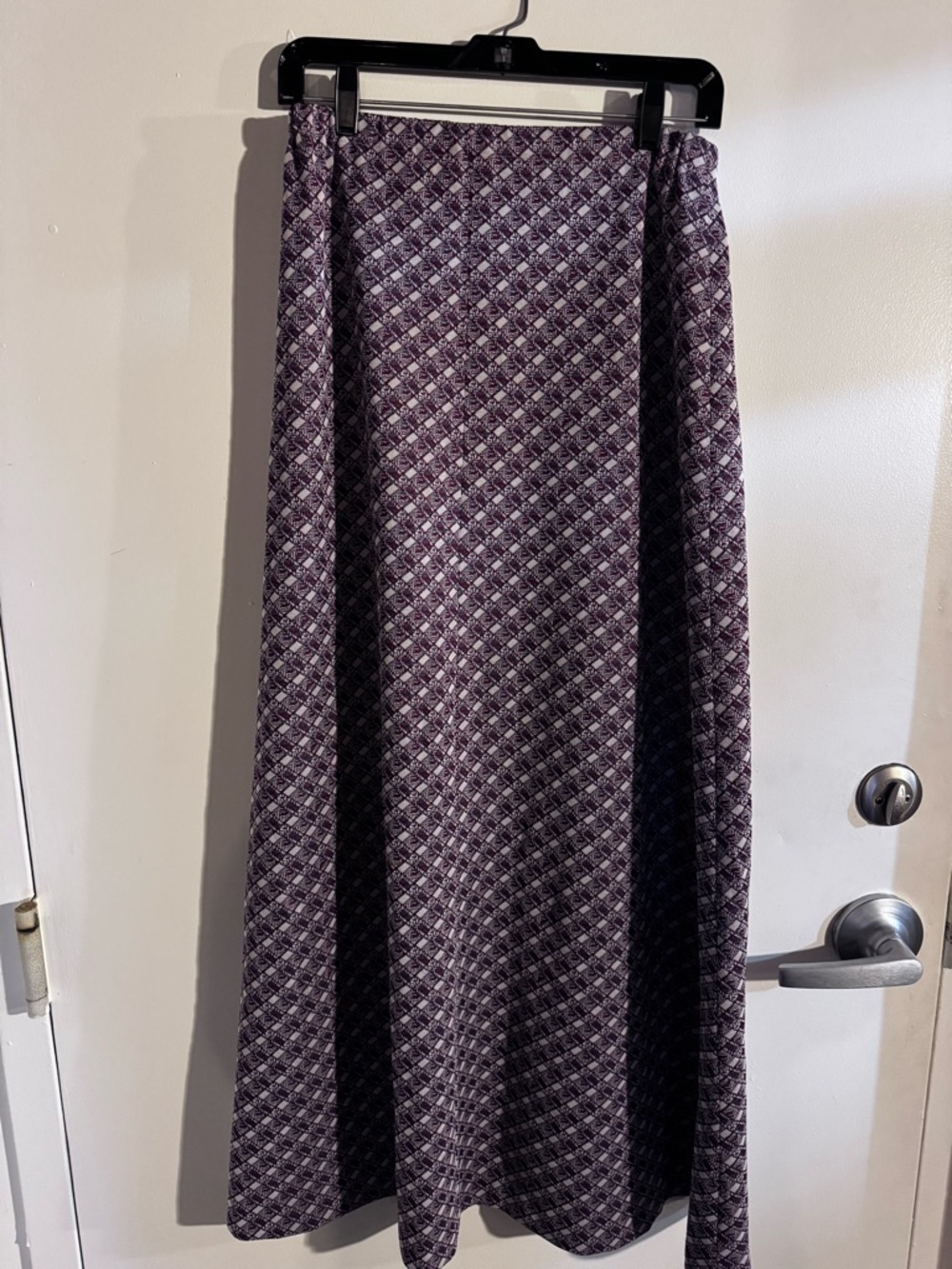 Vintage Purple Geometric Maxi Skirt